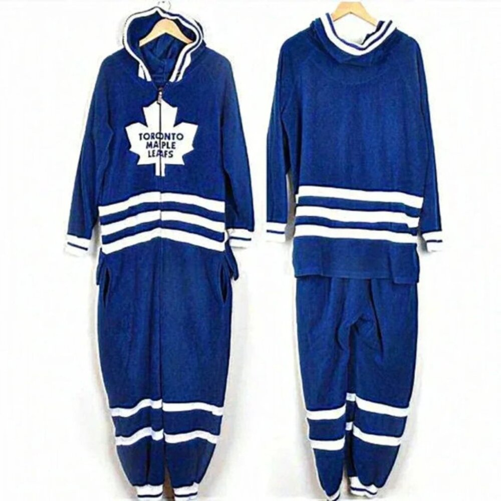 Hockey Sockey Toronto Maple Leafs NHL Onesie Pyjamas Unisex Medium‎